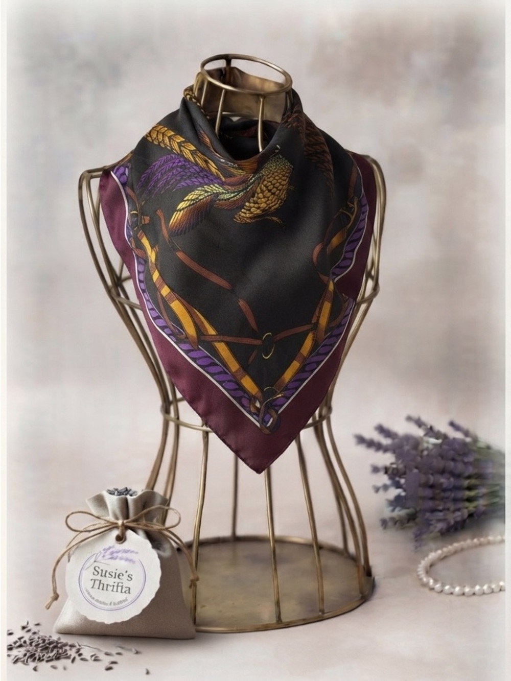 Vintage Gym Renoir pheasant Equestrian Scarf
